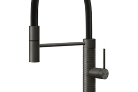 Pull-out gun metal stainless steel kitchen faucet. (8424856)