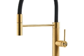 Stainless steel golden kitchen faucet with hand shower SKIN (8424859)