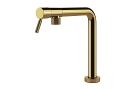 Collapsible polished golden faucet with top lever. MARGOT (8524009)