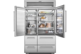 PRO Refrigerator + freezer with glass door, W 1219mm (ICBPRO4850G)