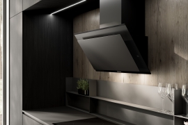 Wall hood with motor, matt black glass, W80cm (DW8550.0KSM)